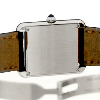 Cartier Stainless Steel Alligator 24mm Tank Solo Quartz Watch 4 of 5