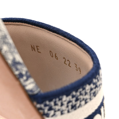 Christian Dior Canvas Toile de Jouy Embroidered Dway Flat Slide Sandals 39 Blue 10 of 11