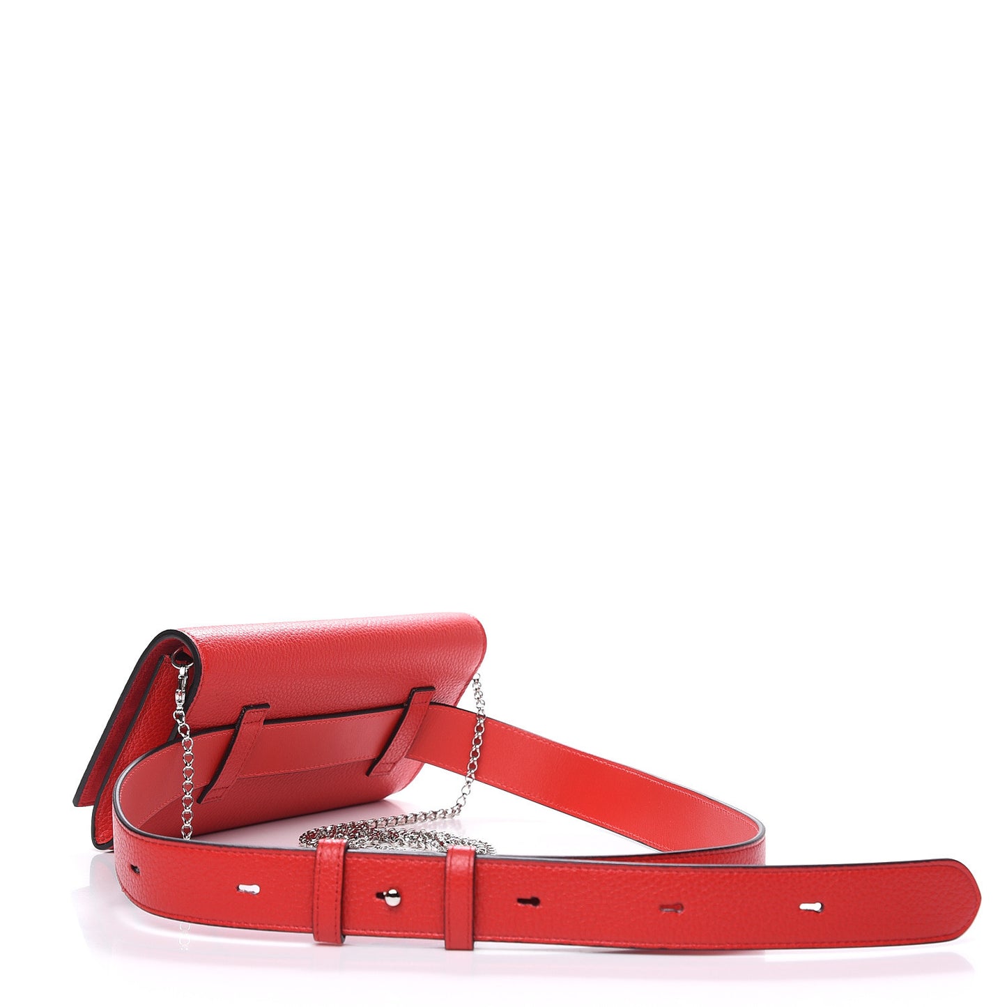 Calfskin Boudoir Chain Belt Bag Red