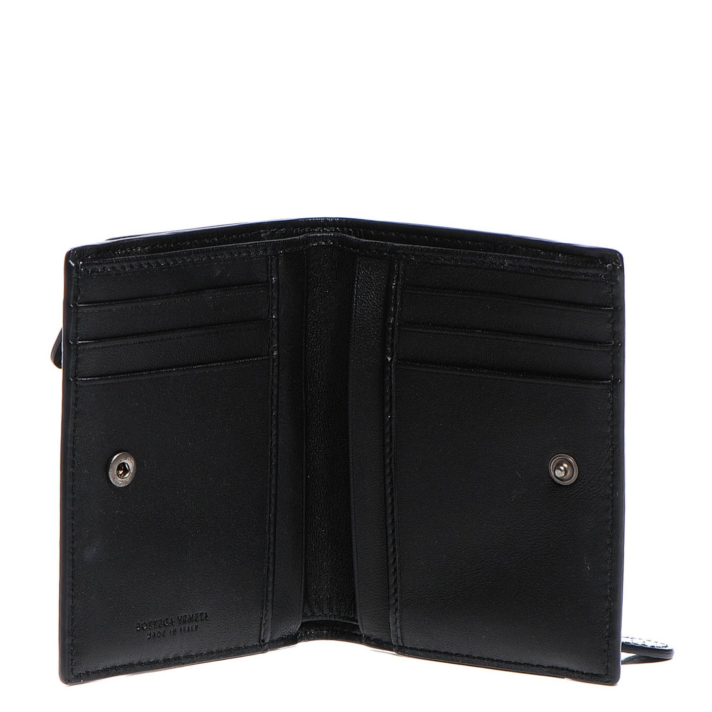 Nappa Intrecciato Ayers Trim Bi-Fold Wallet Nero Black
