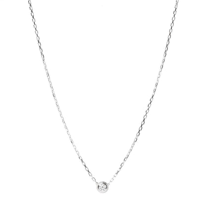 Cartier 18K White Gold Diamond LM D'Amour Pendant Necklace 1 of 7