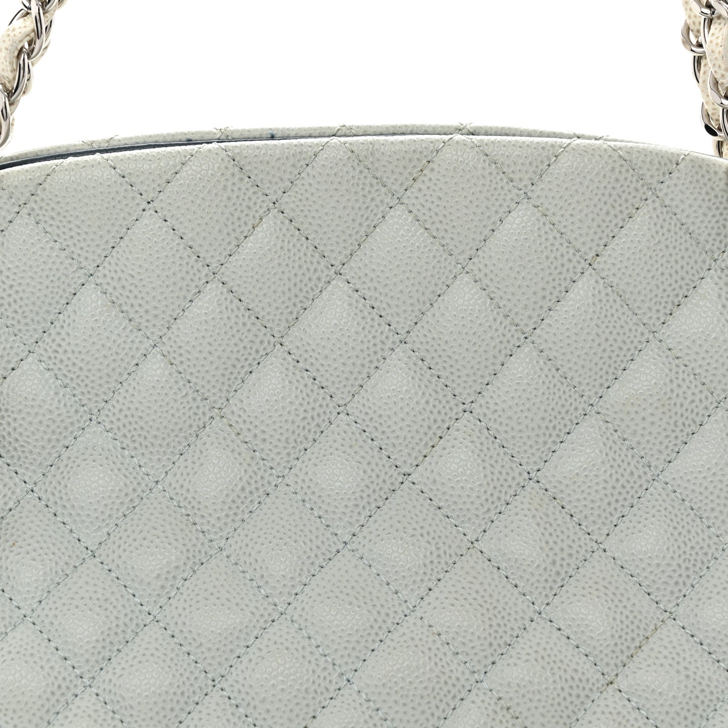 Caviar Quilted Large Just Mademoiselle Bowling Bag Light Blue