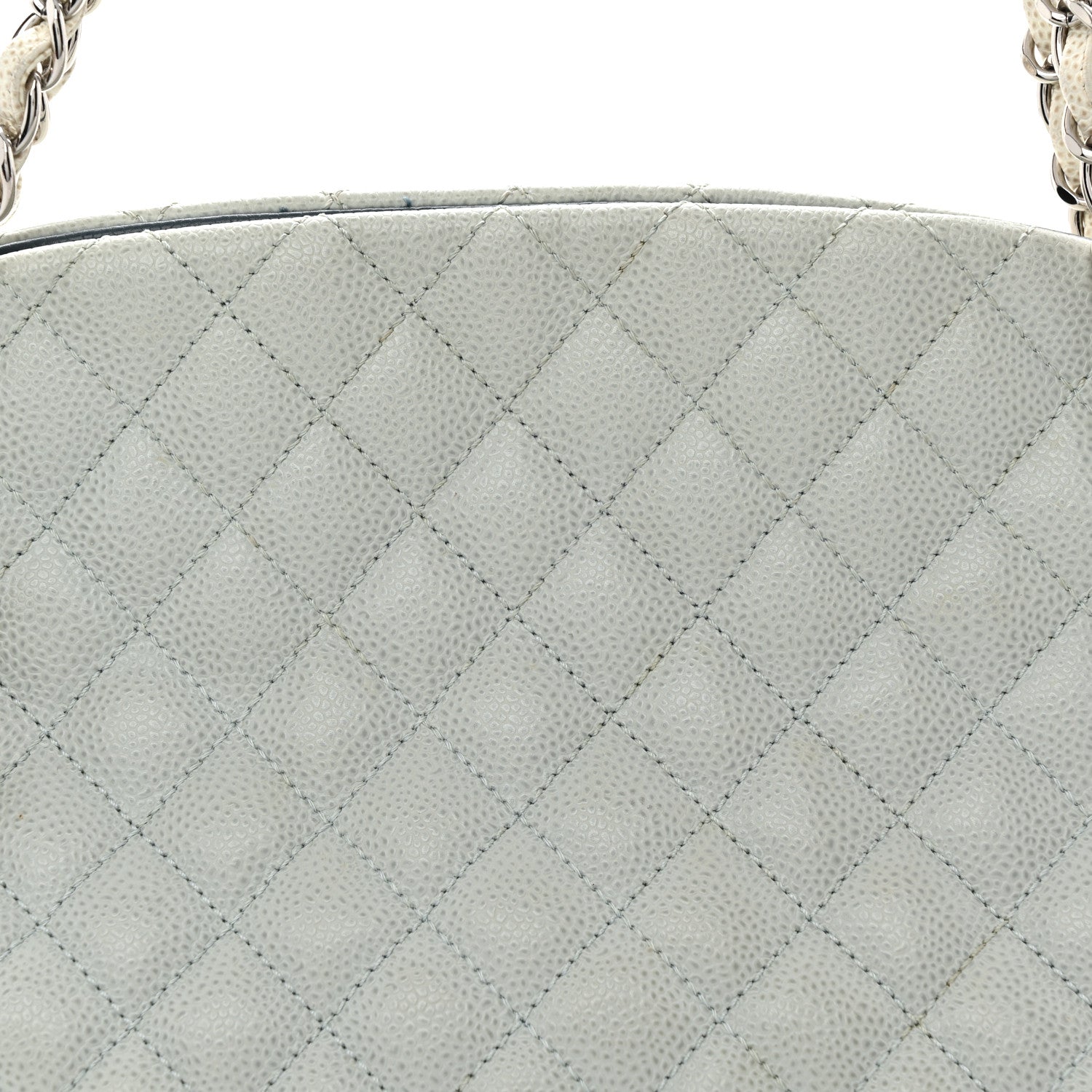 Chanel Caviar Quilted Large Just Mademoiselle Bowling Bag Light Blue 8 of 13