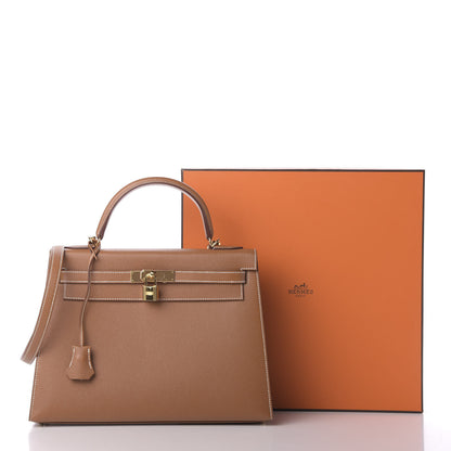 Hermes Epsom Kelly Sellier 32 Gold 10 of 10