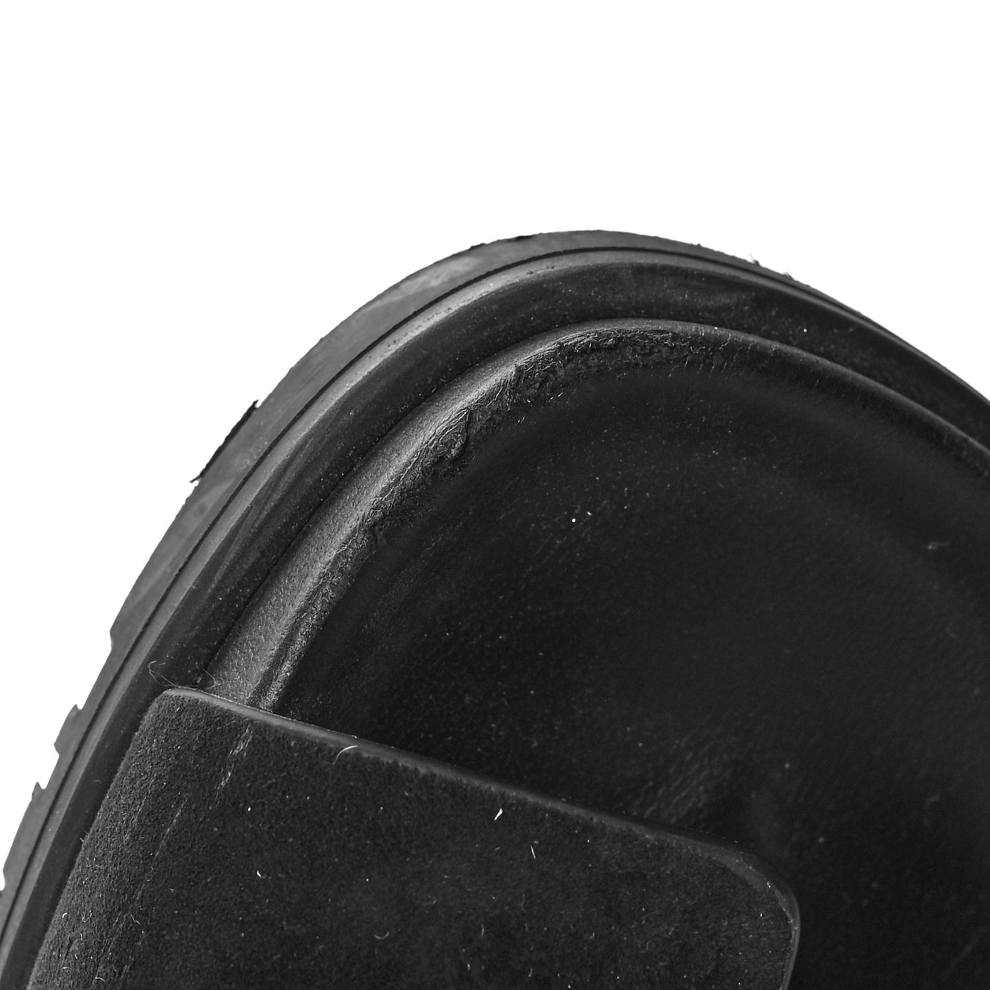 Suede Goatskin Womens Chypre Sandals 35 Black