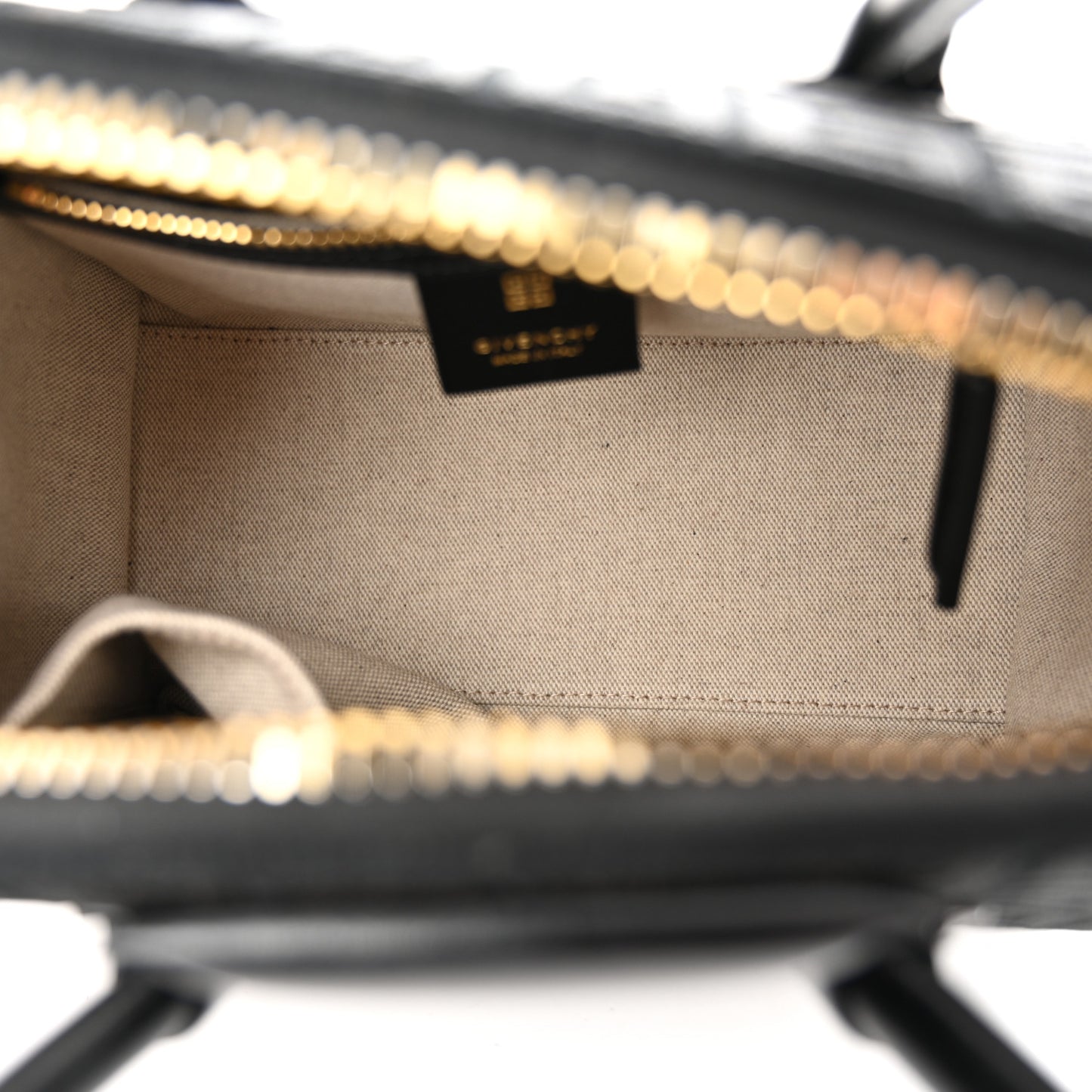 Canvas Jacquard Embroidered Calfskin 4G Mini Antigona Black