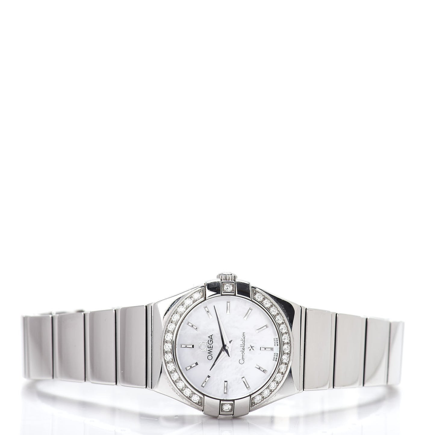 Stainless Steel Diamond Bezel Mother of Pearl 24mm Constellation Quartz Watch 123.15.24.60.05.002