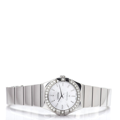 Omega Stainless Steel Diamond Bezel Mother of Pearl 24mm Constellation Quartz Watch 123.15.24.60.05.002 2 of 5