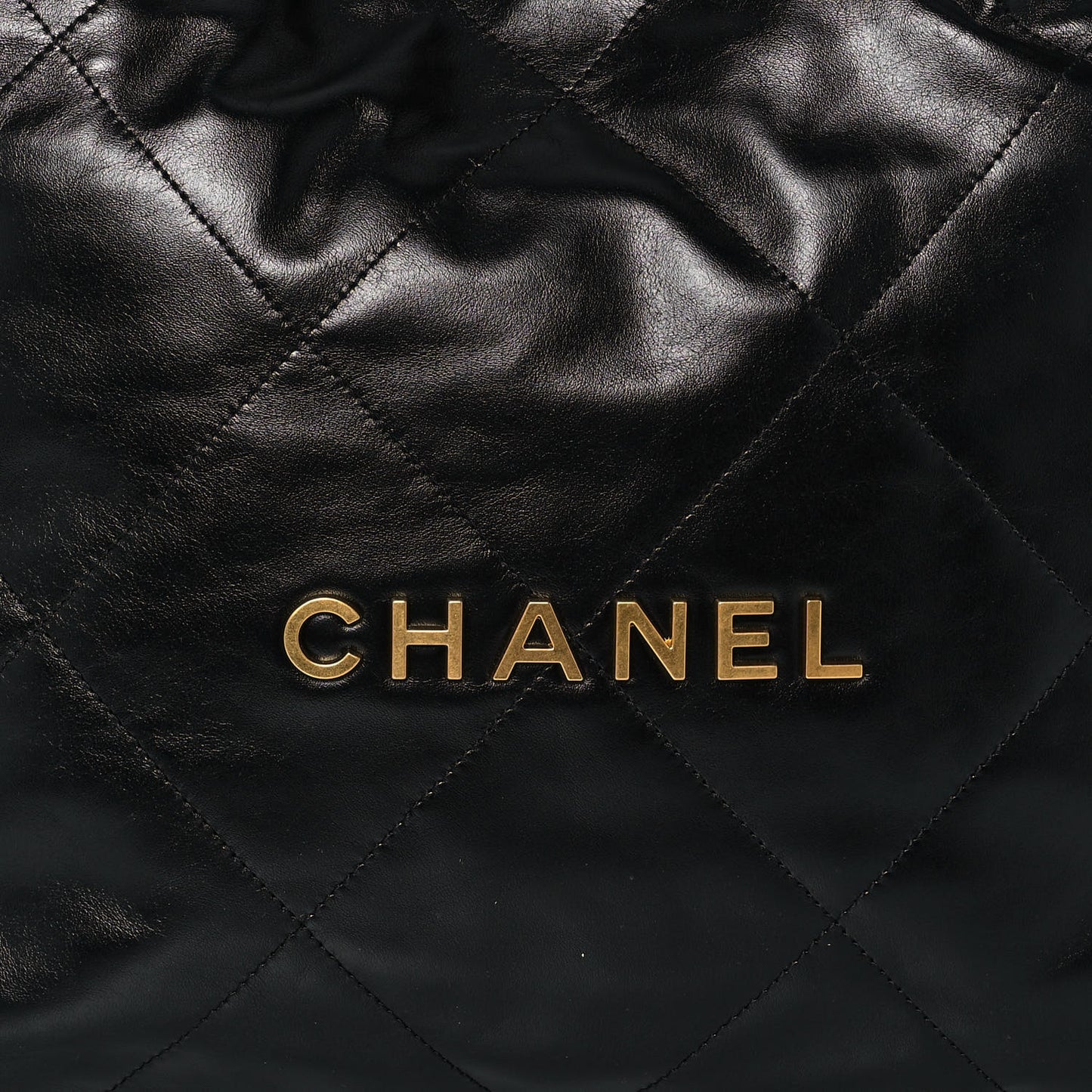 Shiny Calfskin Quilted Small Chanel 22 Black