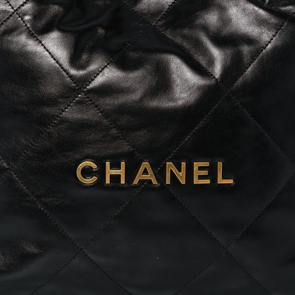 Chanel Shiny Calfskin Quilted Small Chanel 22 Black 9 of 14
