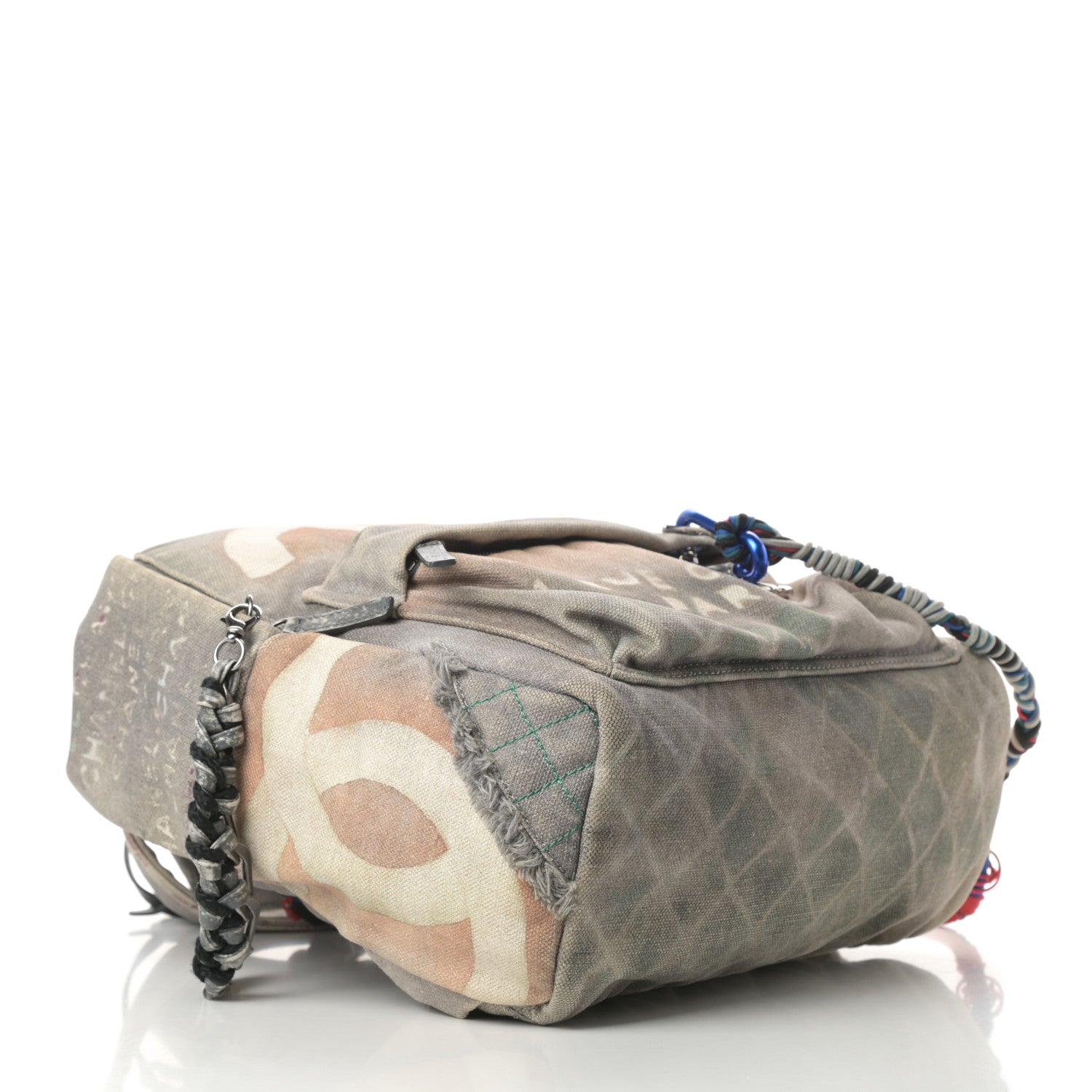 Chanel Graffiti Printed Canvas Medium Backpack Grey 4 of 12