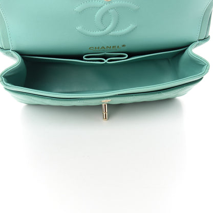 Chanel Caviar Quilted Small Double Flap Light Green 5 of 11