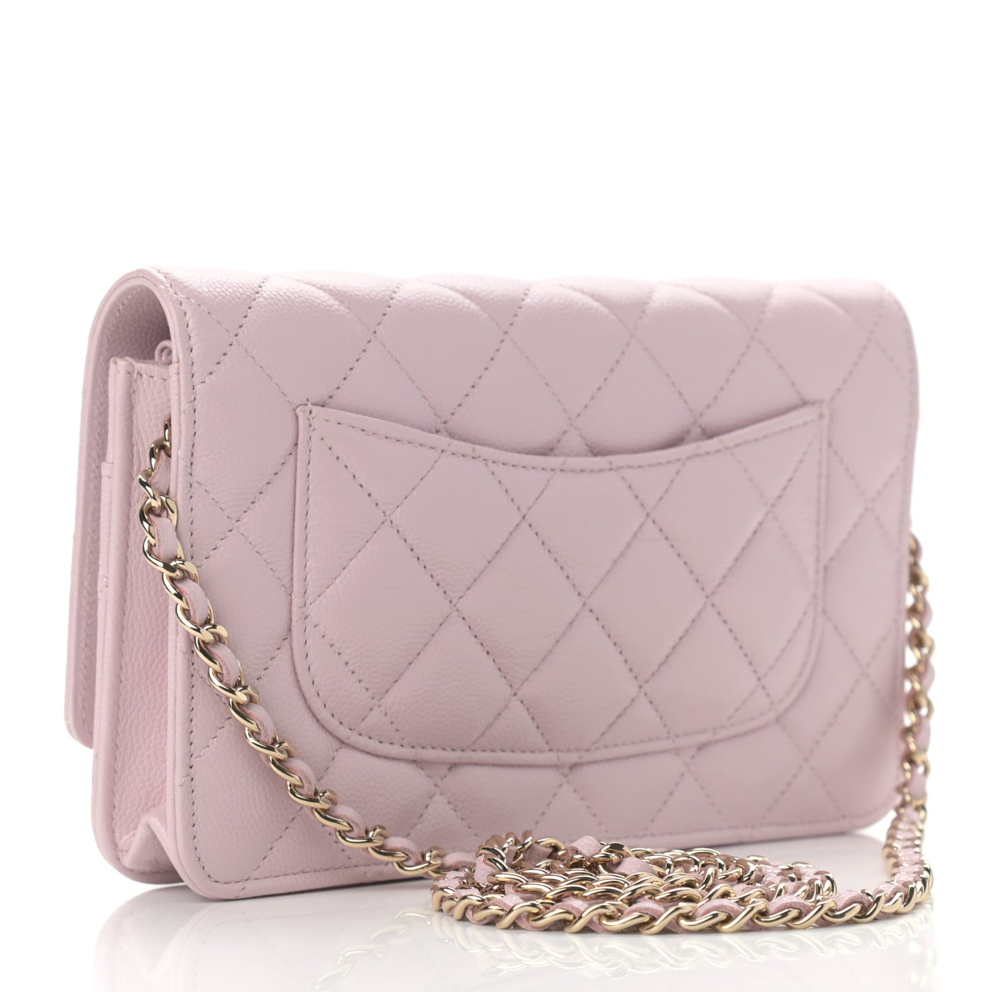 Caviar Quilted Coco Candy Wallet On Chain WOC Light Pink