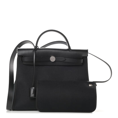 Hermes Military Toile Vache Hunter Herbag Zip PM 31 Black 1 of 12