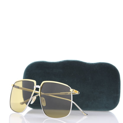 Gucci Metal Aviator Sunglasses GG0365S Silver Yellow 8 of 8