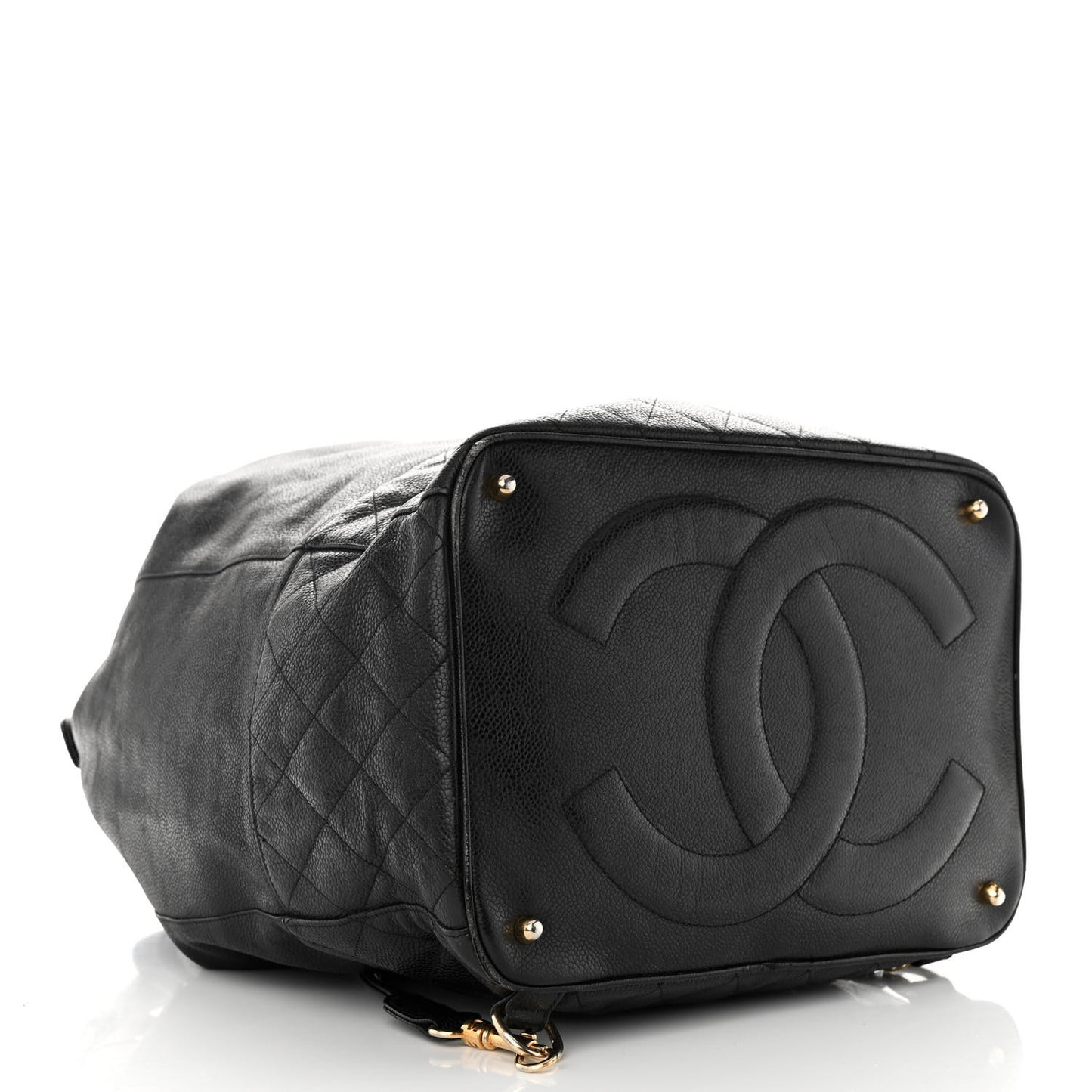 Caviar Quilted Drawstring Backpack Black