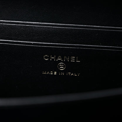 Chanel Caviar Quilted CC Filigree Vanity Clutch With Chain Beige Black 6 of 10