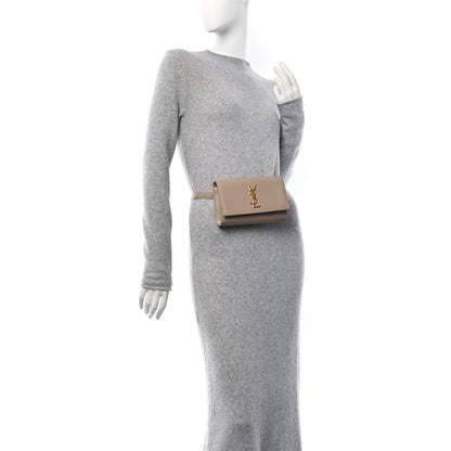 Saint Laurent Grain De Poudre Monogram Kate Belt Bag Dark Beige 2 of 9