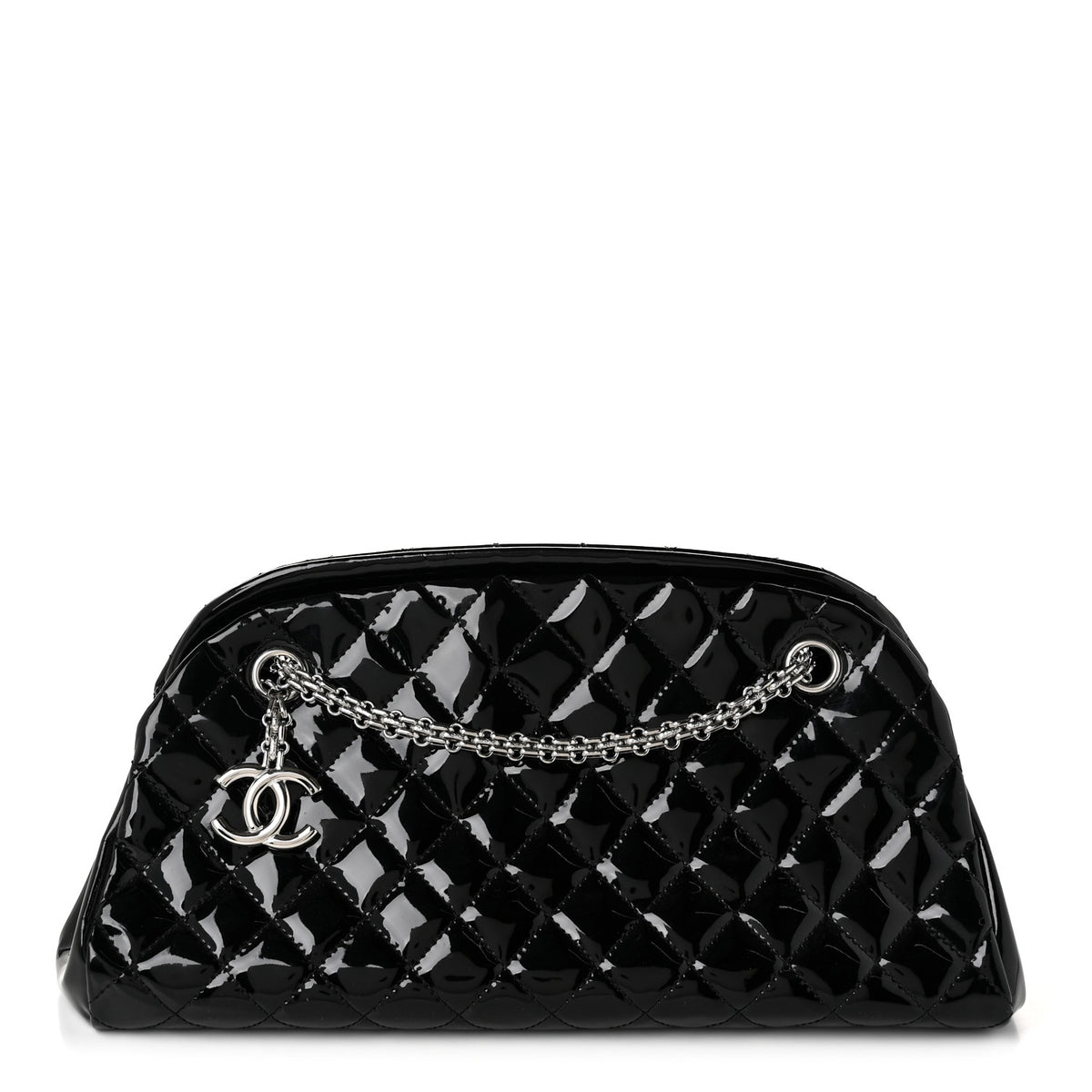 Chanel Patent Quilted Medium Just Mademoiselle Black 1 of 9