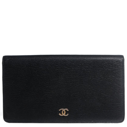 Chanel Goatskin CC Yen Wallet Black 1 of 8