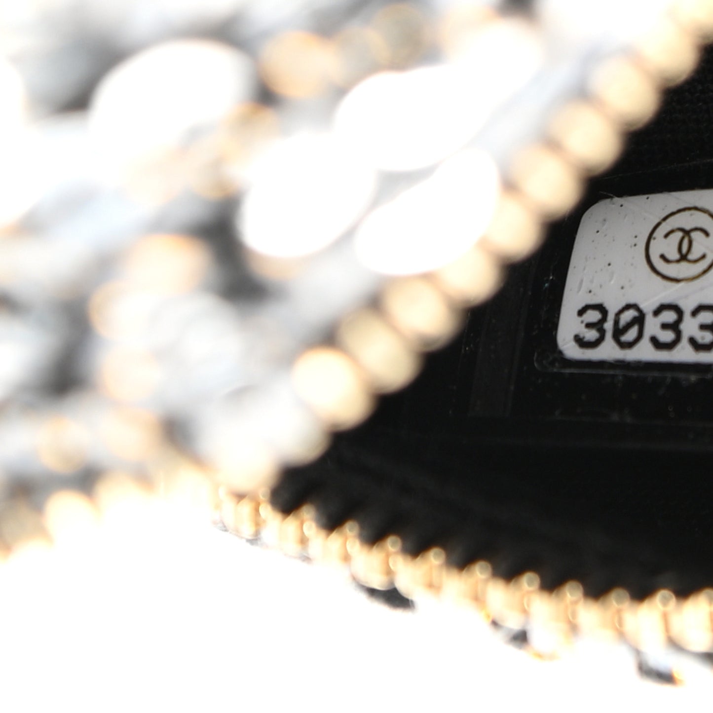 Sequin Chanel 19 Round Clutch With Chain Silver Black