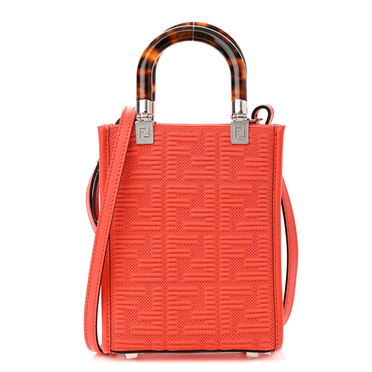 Technical Fabric Vitello Ceylon Plexiglass FF Mini Fendi Sunshine Shopper Tote Tulipano