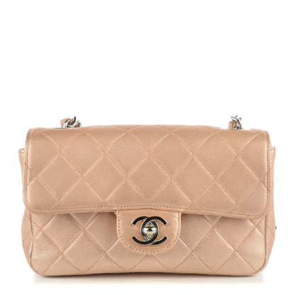 Chanel Metallic Lambskin Quilted Extra Mini Flap Light Pink 1 of 8