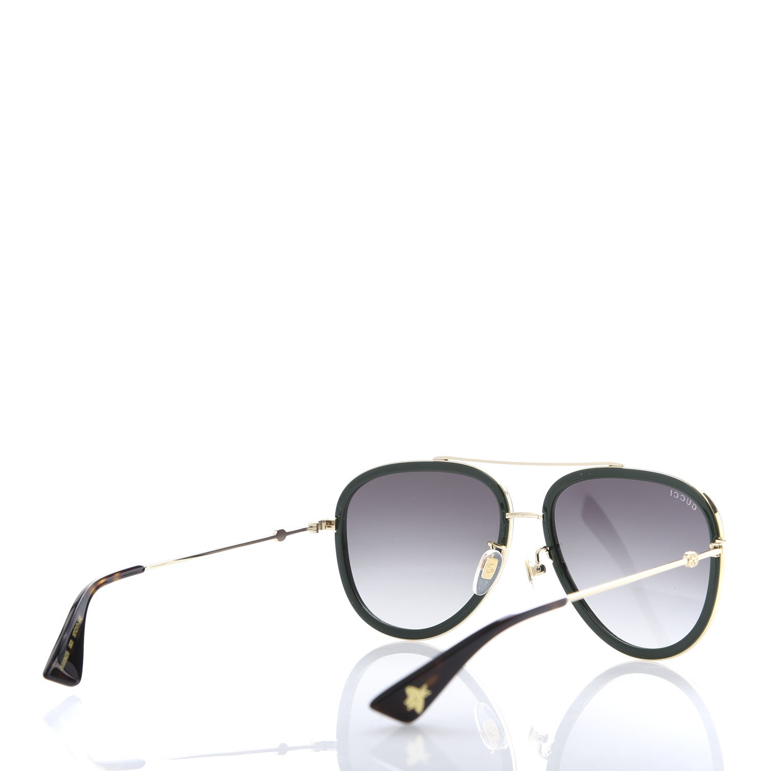 Gucci Acetate Web Aviator Sunglasses GG0062S Green Red 4 of 8