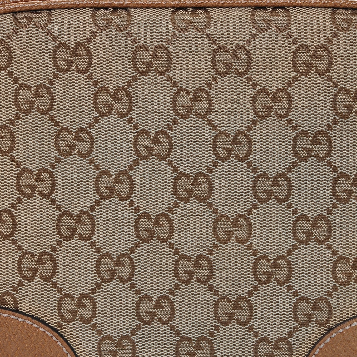 Gucci Monogram Textured Calfskin Mini Bree Messenger Bag Beige Ebony Nocciola 7 of 7