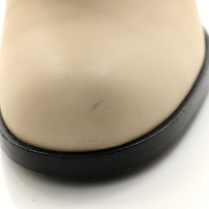 Chanel Lambskin Quilted Chocolate Bar High Boots 39 Ivory 12 of 12