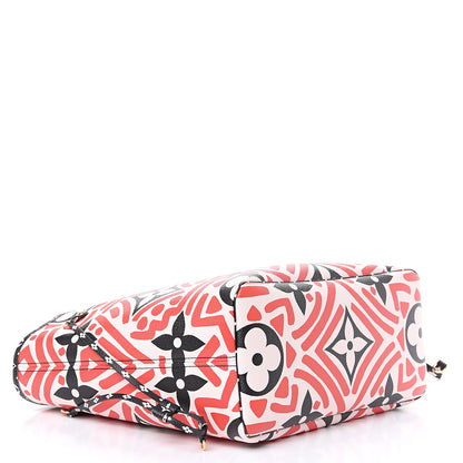 Louis Vuitton Monogram Giant Crafty Neverfull MM Creme Rouge Black 3 of 9