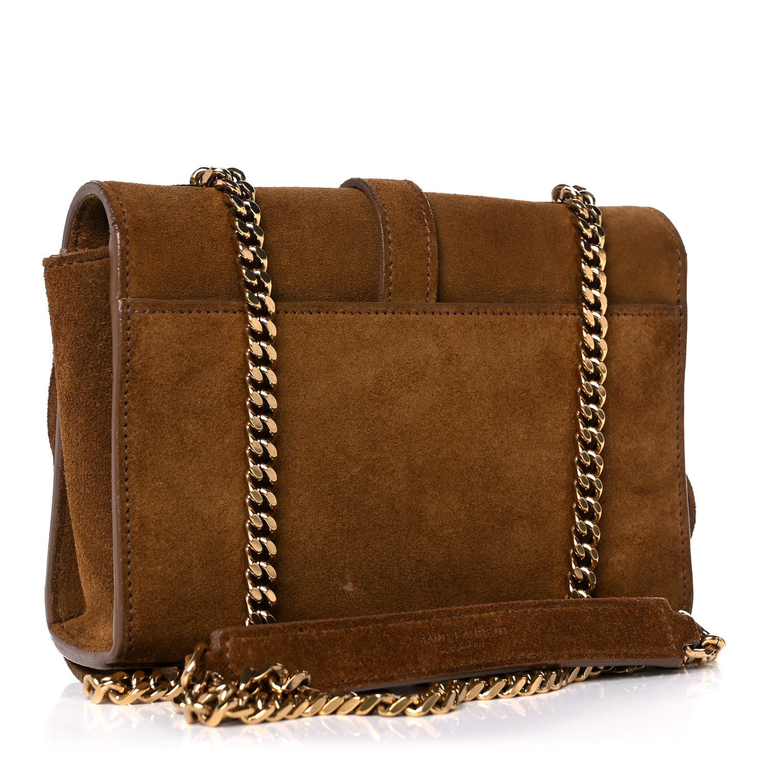 Saint Laurent Suede Fringe Baby Monogram Satchel Light Ocre 4 of 21