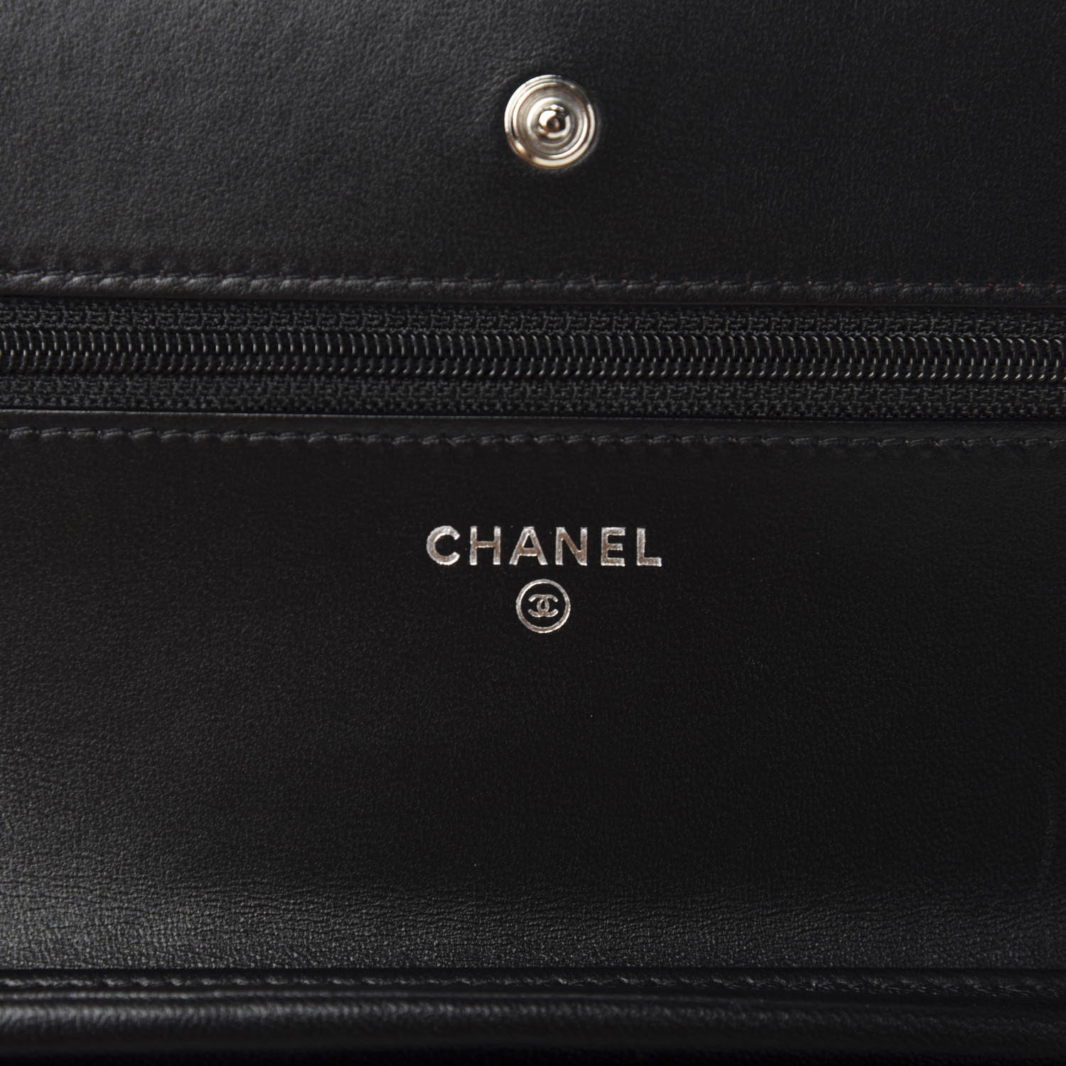 Chanel Lambskin Quilted Wallet On Chain WOC Black 10 of 14