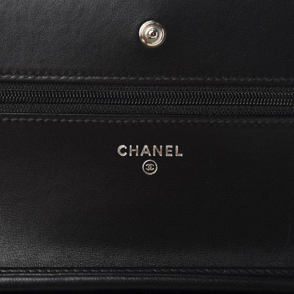 Chanel Lambskin Quilted Wallet On Chain WOC Black 10 of 14
