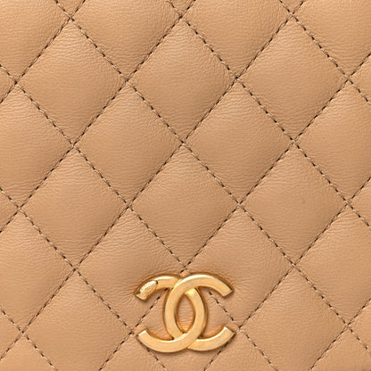 Chanel Calfskin Quilted Messenger Flap Beige 9 of 11