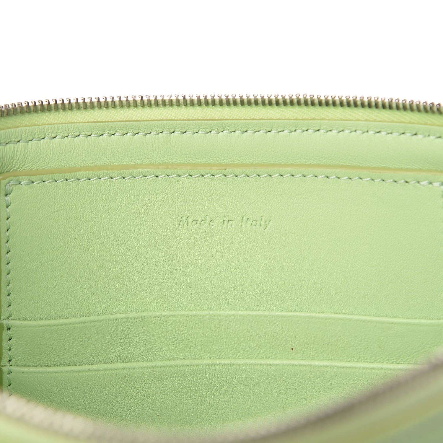 Celine Plastic Bag with Cloudy Lambskin Solo Zip Pouch Clutch Lime 13 of 17