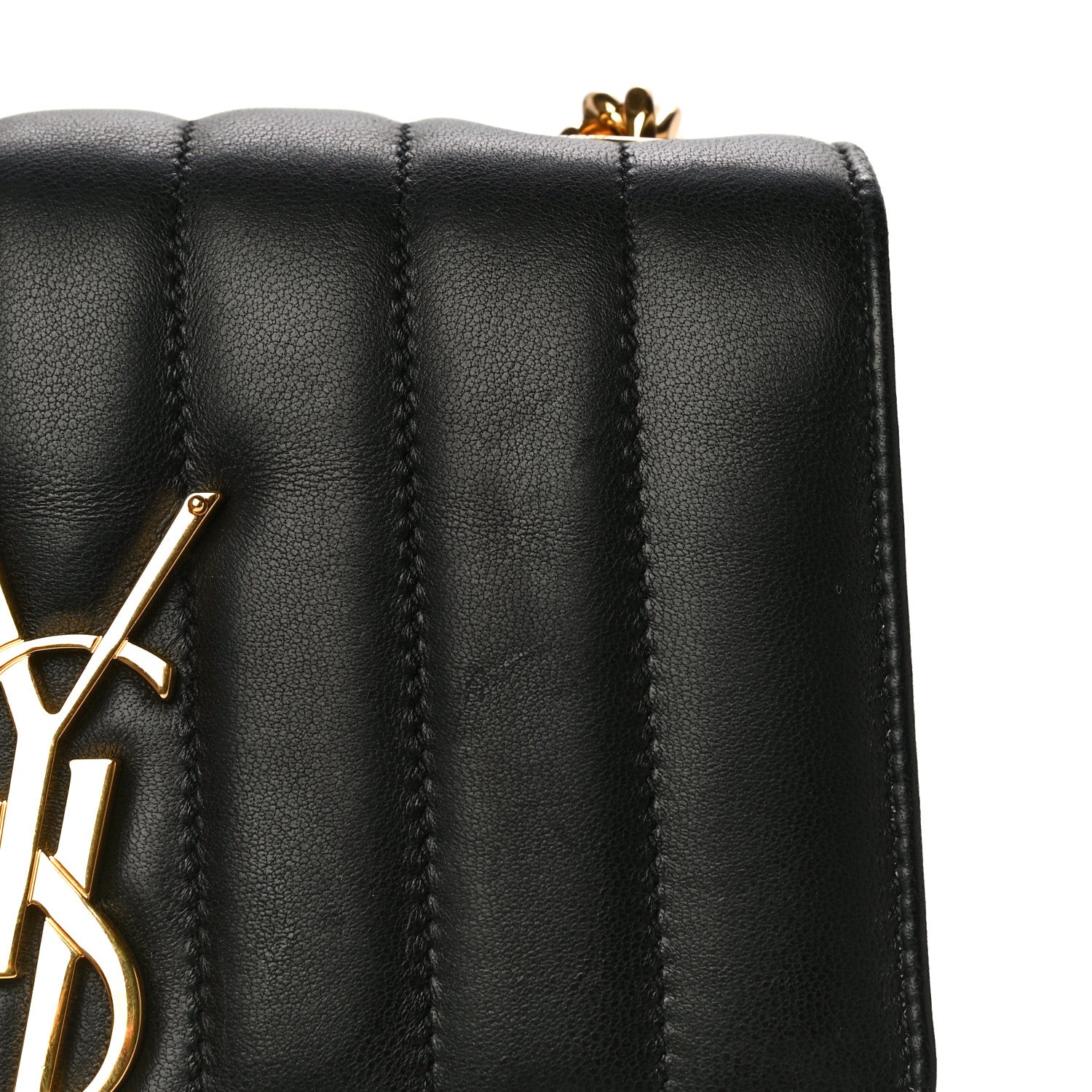 Saint Laurent Lambskin Matelasse Monogram Small Vicky Chain Bag Black 16 of 17
