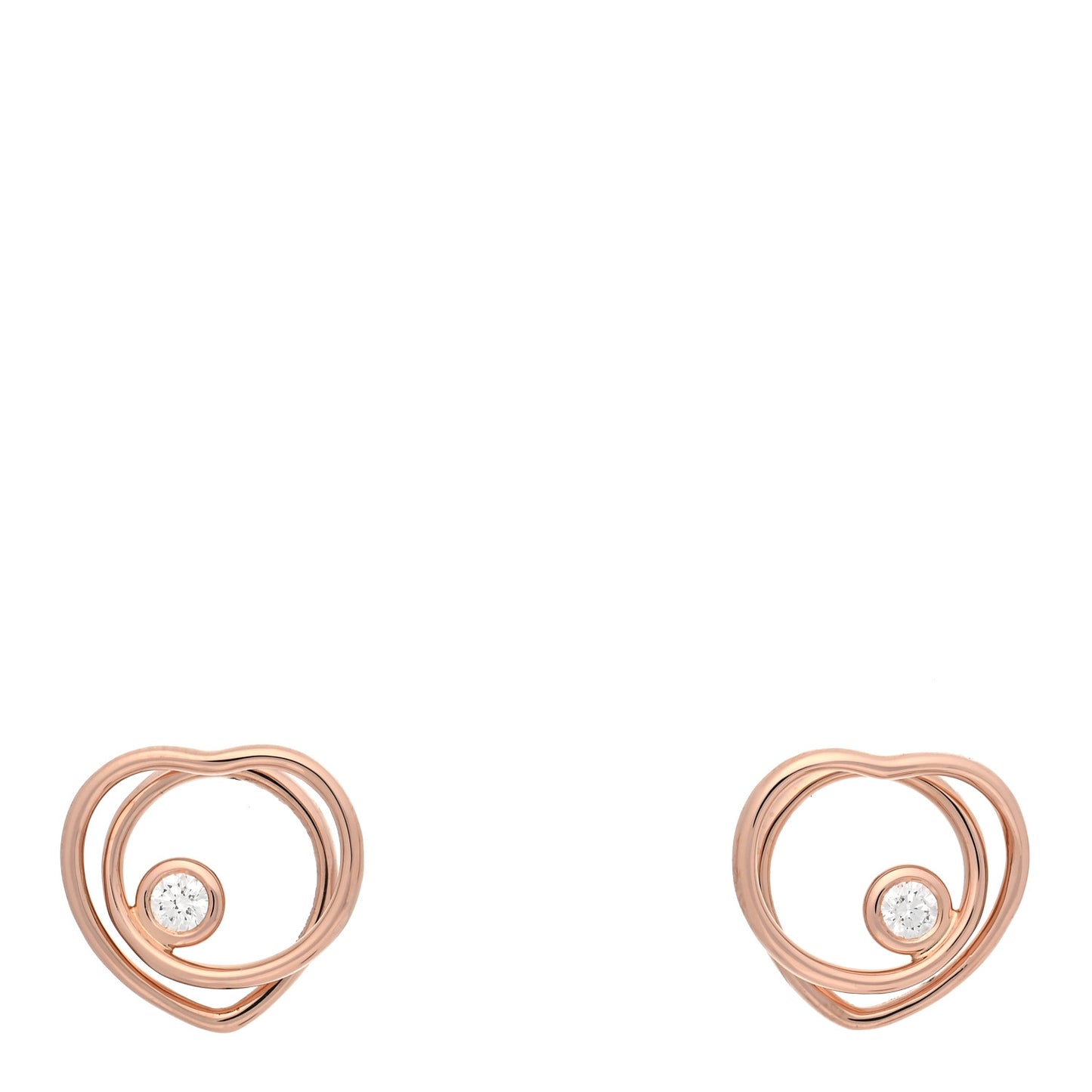 18K Rose Gold Diamond TPM Vertige Coeur Earrings