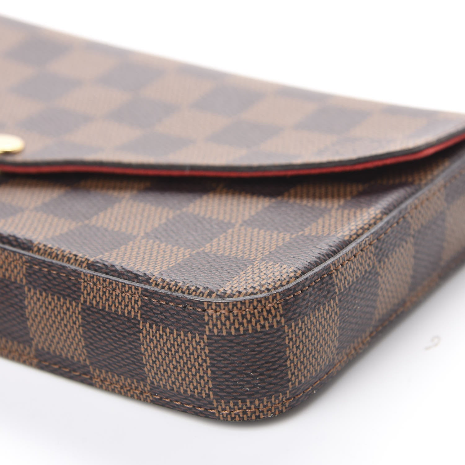 Louis Vuitton Damier Ebene Pochette Felicie Chain Wallet 8 of 9