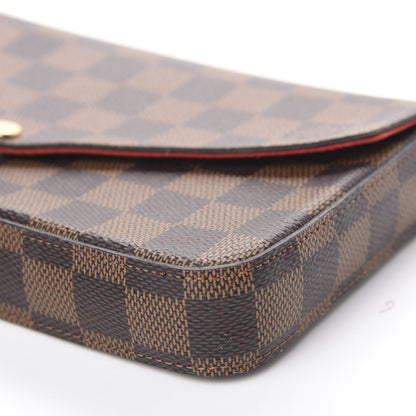Louis Vuitton Damier Ebene Pochette Felicie Chain Wallet 8 of 9