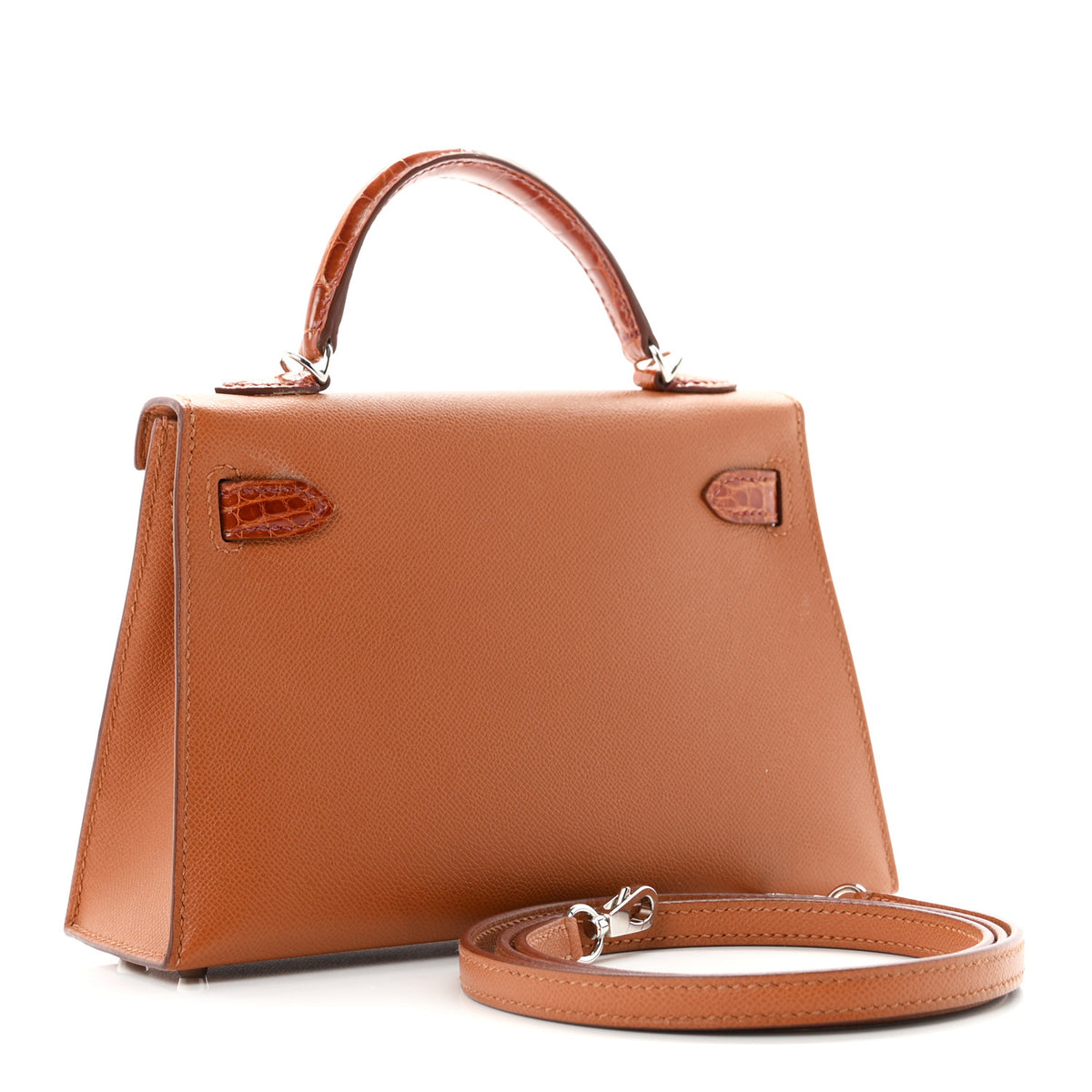 Hermes Madame Calfskin Matte Alligator Mini Kelly Sellier Touch 20 Gold 3 of 11