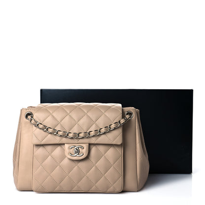 Chanel Lambskin Quilted CC Accordion Shopping Bag Beige 10 of 10