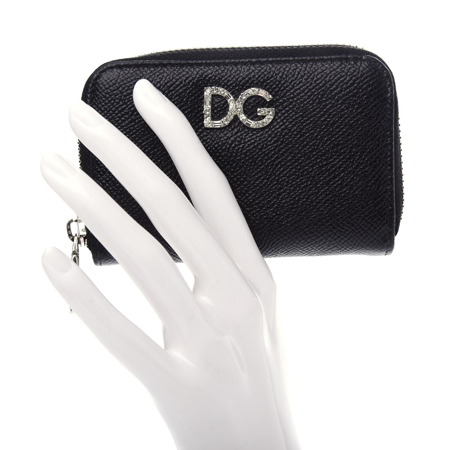 Dauphine Embellished Logo Zip Around Wallet Black