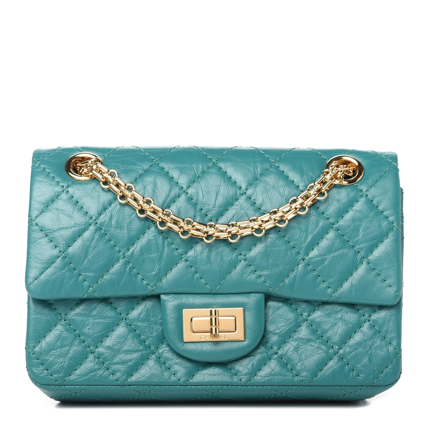 Chanel Aged Calfskin Quilted 2.55 Reissue Mini Flap Green 1 of 12
