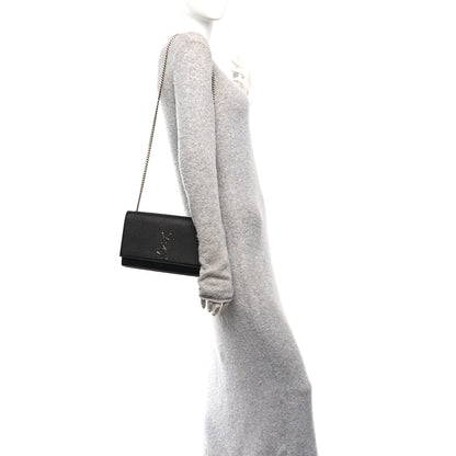 Saint Laurent Grain De Poudre Medium Classic Monogram Kate Satchel Black 2 of 11