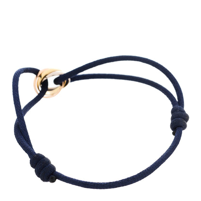 Cartier 18k Pink Yellow White Gold Trinity Adjustable Cord Bracelet Blue 2 of 5