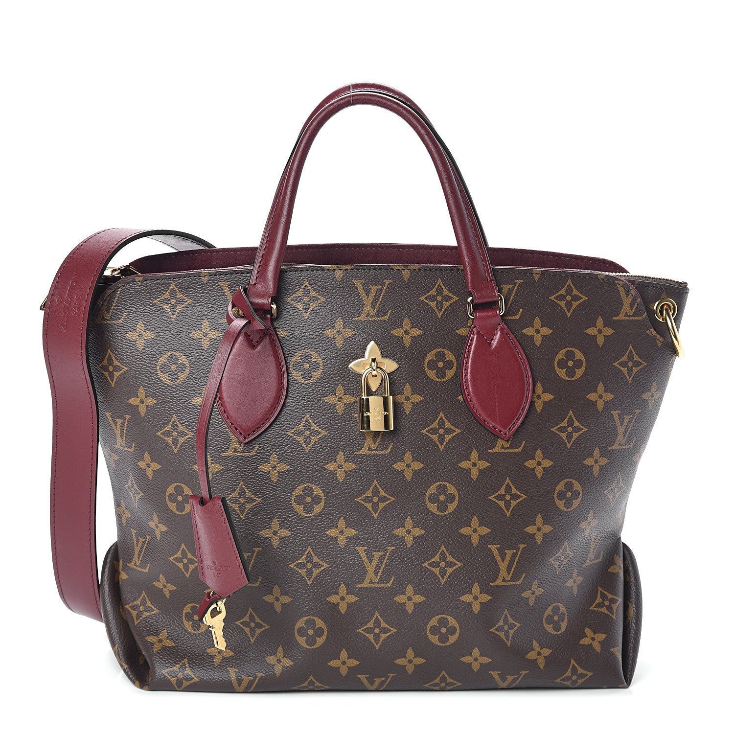 Louis Vuitton Monogram Flower Zipped Tote MM Bordeaux 1 of 8