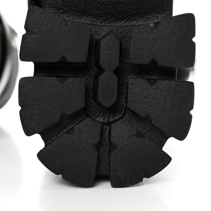 Prada Spazzolato Rois Re-Nylon Metal Triangle Logo Monolith Pouch Pocket 55mm Boots 37 Black 10 of 11