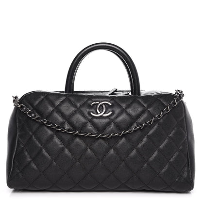 Chanel Caviar Quilted Large Coco Handle Bowling Bag Black 1 of 8