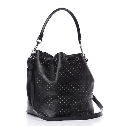 Saint Laurent Calfskin Studded Medium Emmanuelle Bucket Bag Black 3 of 15